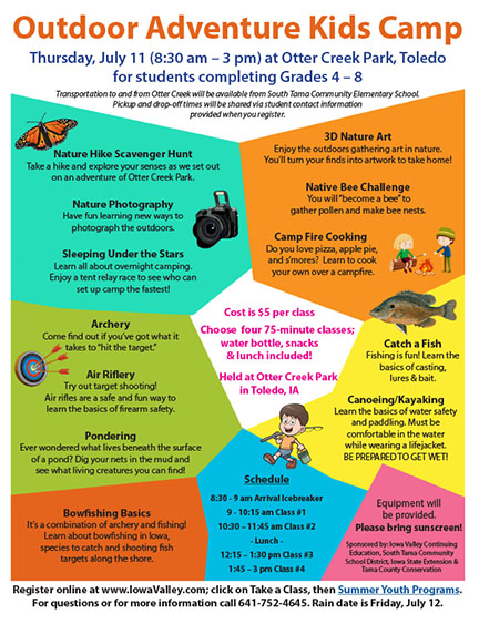 Outdoor Adventure Kids Camp flier